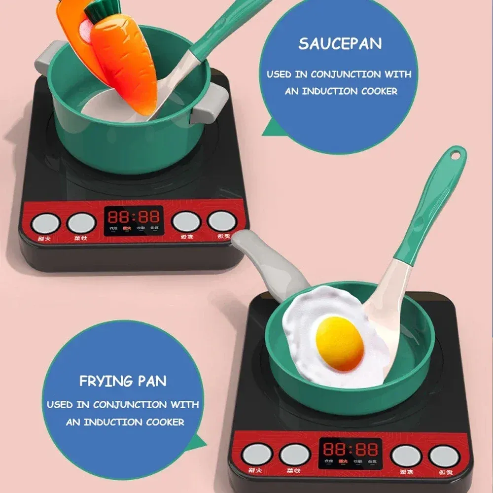 Kids Play Kitchen Toy Set - 92/69/59 PCS Pretend Food Cooking Accessories Kit with Pots, Pans, Utensils & Realistic Food for Toddlers, Girls & Boys - Educational Role Play Gift showcase 10