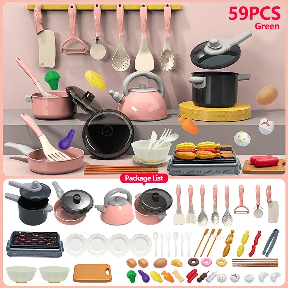 59/69 PCS Kids Play Kitchen Toy Set with Pots, Pans, Pretend Food & Accessories - Educational Toddler Cooking Gift for Boys & Girls showcase 20