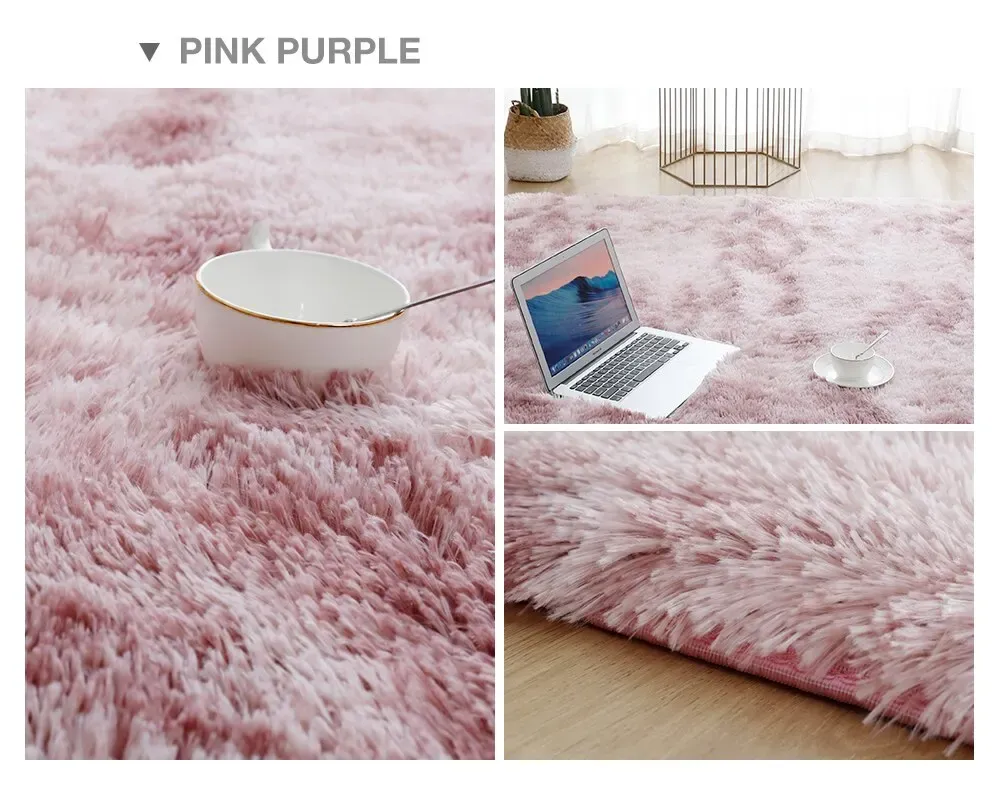 Plush Gray Carpet for Living Room & Bedroom | Soft Velvet Fluffy Floor Rugs | Anti-slip Home Decor Mats for Kids Rooms | Various Sizes Available showcase 6
