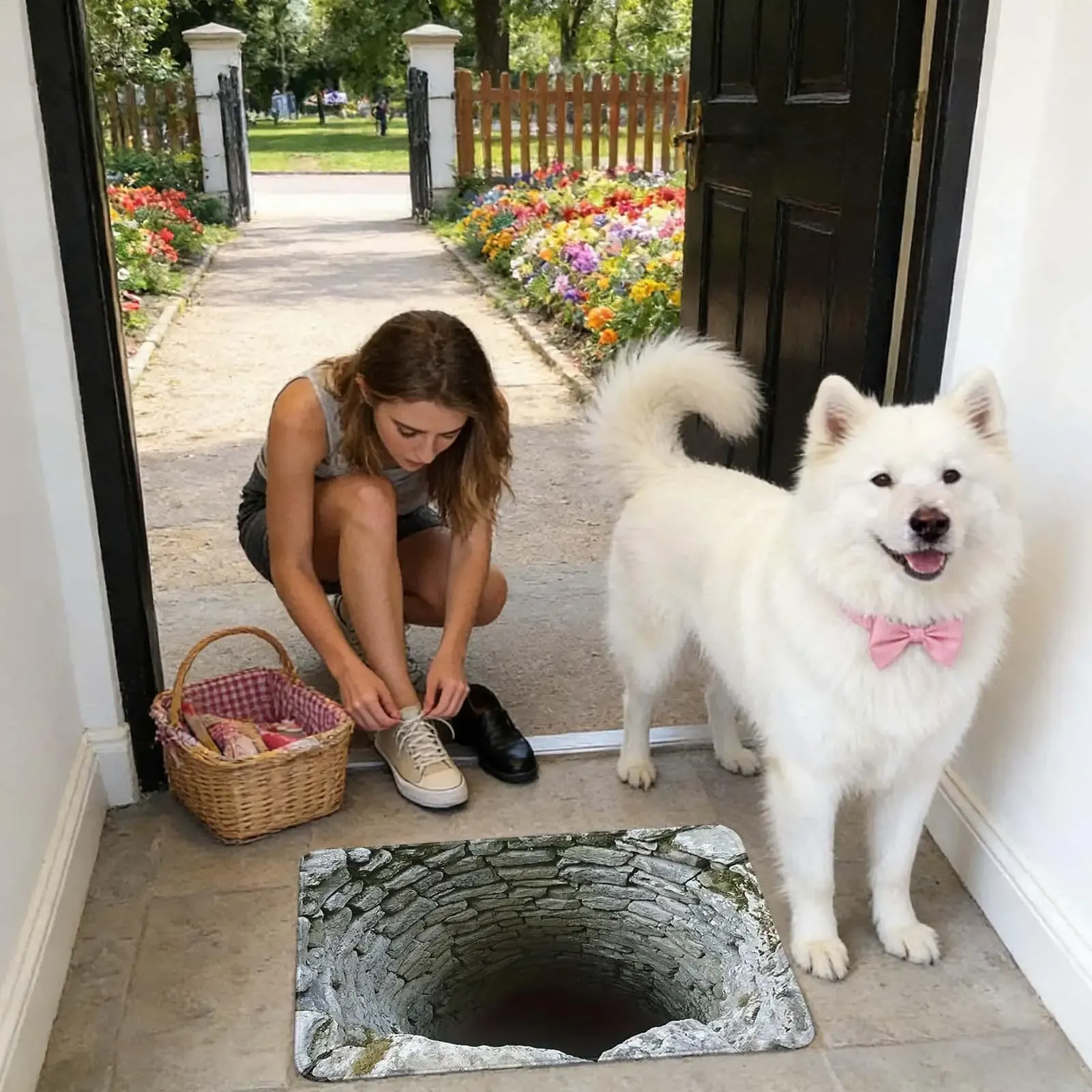 3D Optical Illusion Rugs - Anti-Slip Hole Doormat for Christmas, Halloween, Bedroom, Living Room, Bathroom Decor thumbnail 2