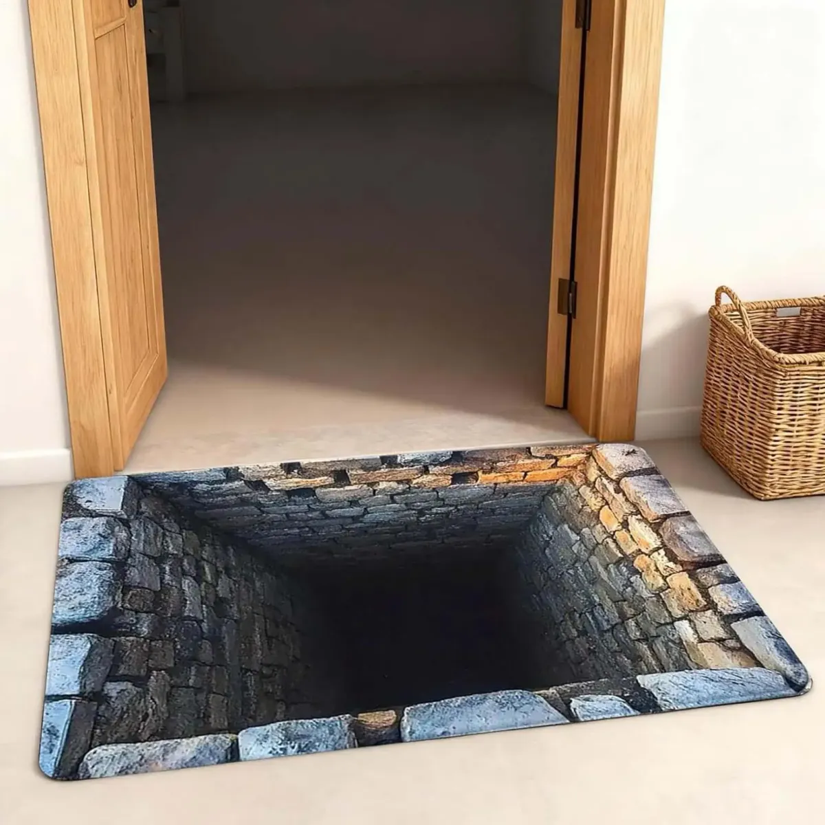 3D Optical Illusion Rugs - Anti-Slip Hole Doormat for Christmas, Halloween, Bedroom, Living Room, Bathroom Decor showcase 1