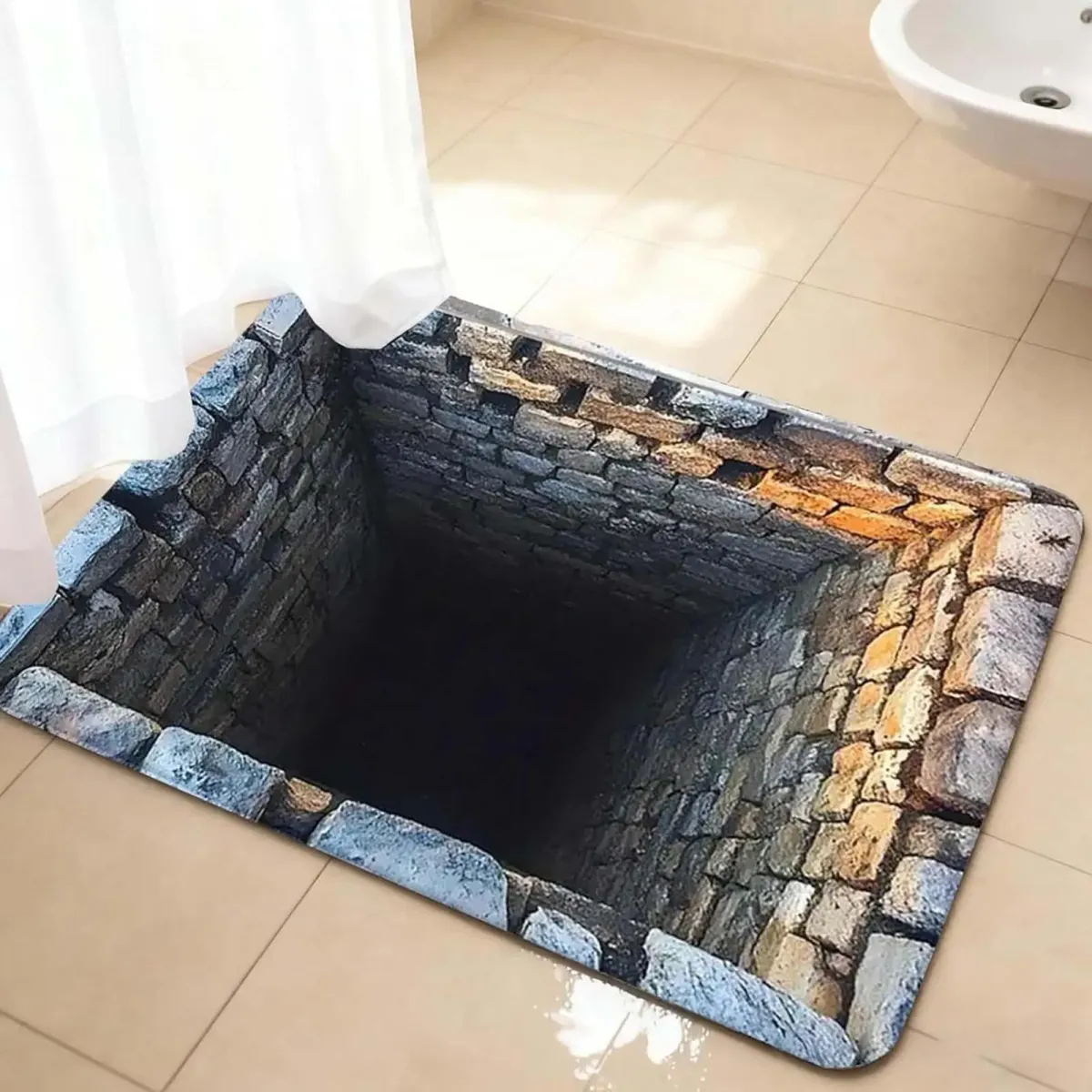 3D Optical Illusion Rugs - Anti-Slip Hole Doormat for Christmas, Halloween, Bedroom, Living Room, Bathroom Decor showcase 2