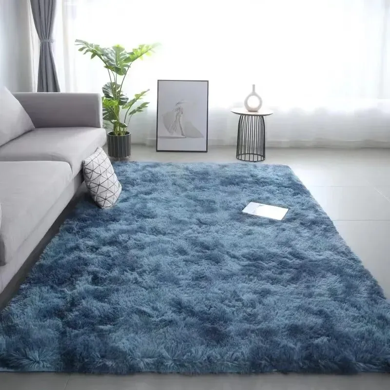 VIKAMA Tie-Dye Silk Wool Rug - Washable, Non-Slip Carpet Mat for Children's Room, Living Room, Bedroom thumbnail 6