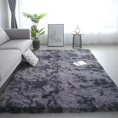 VIKAMA Tie-Dye Silk Wool Rug - Washable, Non-Slip Carpet Mat for Children's Room, Living Room, Bedroom