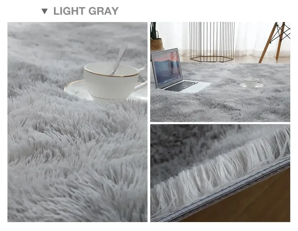 VIKAMA Tie-Dye Silk Wool Rug - Washable, Non-Slip Carpet Mat for Children's Room, Living Room, Bedroom showcase 13