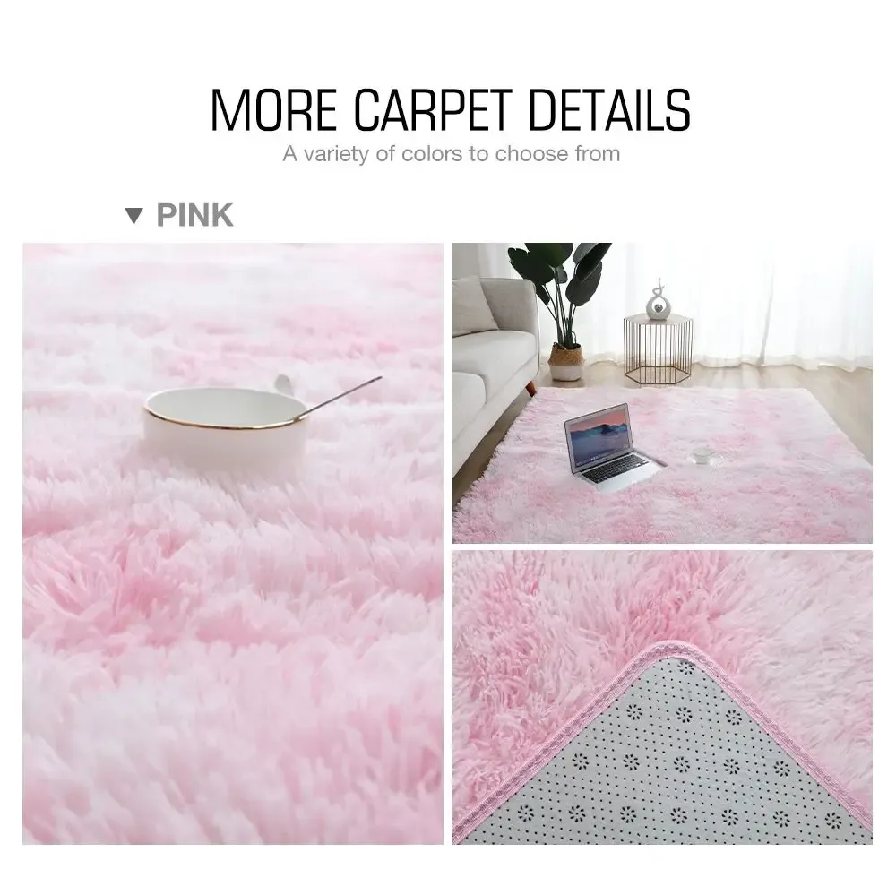 VIKAMA Tie-Dye Silk Wool Rug - Washable, Non-Slip Carpet Mat for Children's Room, Living Room, Bedroom showcase 11