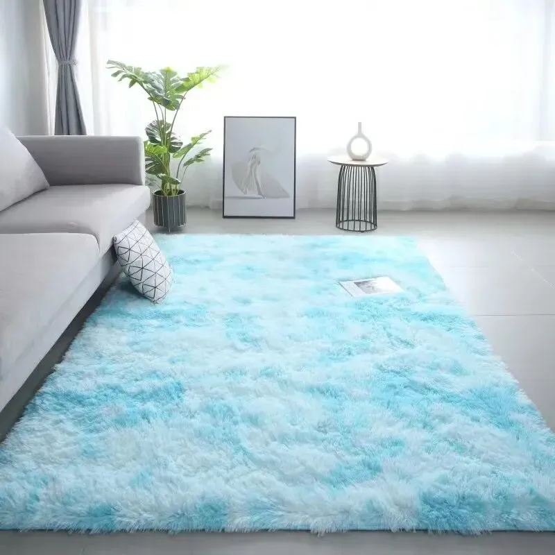 VIKAMA Tie-Dye Silk Wool Rug - Washable, Non-Slip Carpet Mat for Children's Room, Living Room, Bedroom thumbnail 4