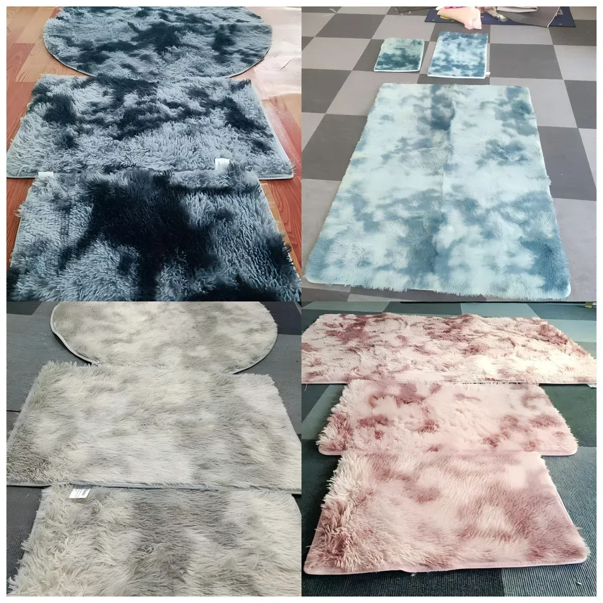 VIKAMA Tie-Dye Silk Wool Rug - Washable, Non-Slip Carpet Mat for Children's Room, Living Room, Bedroom showcase 20