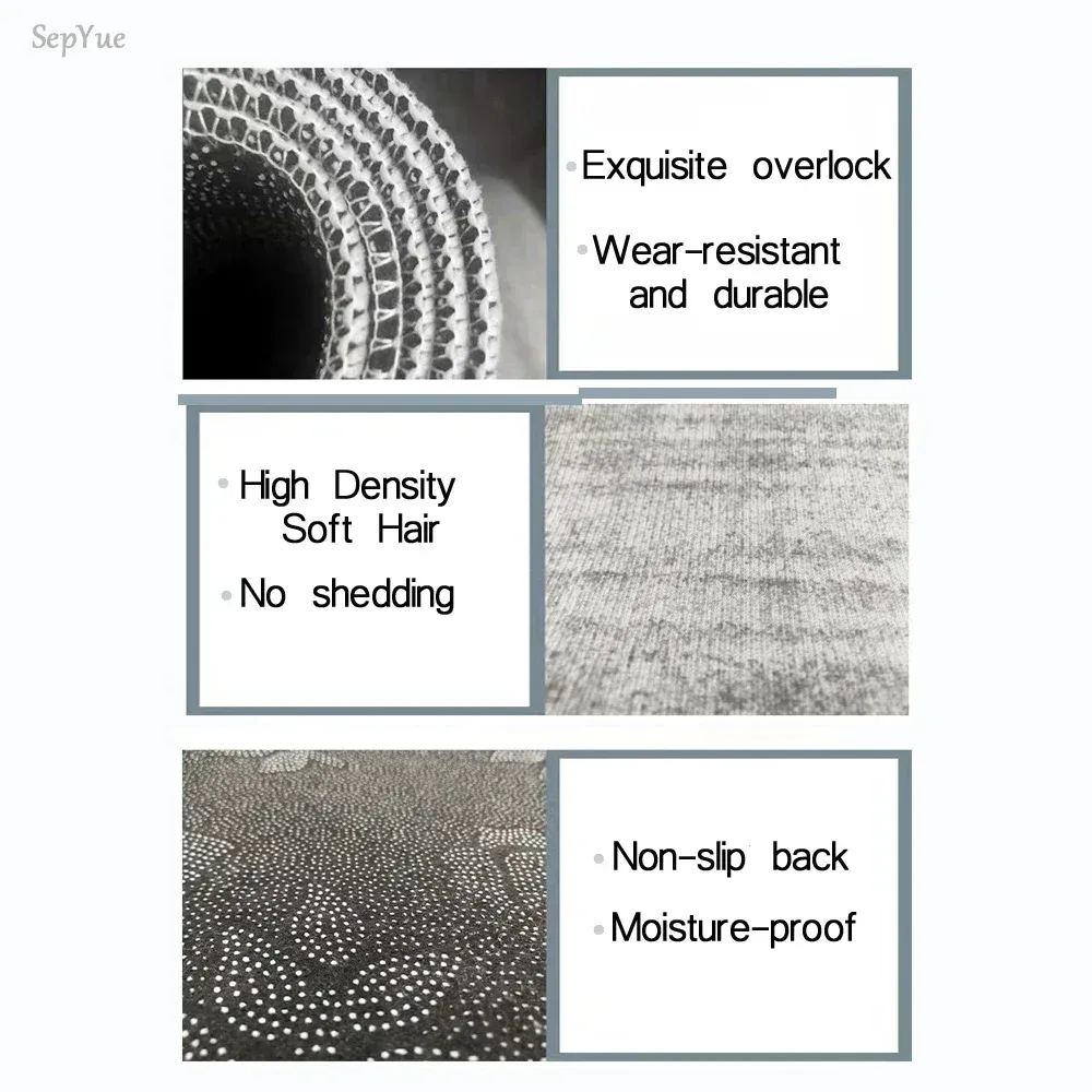 Non-Slip Crystal Velvet Kitchen Mat Long Rugs - Absorbent Doormat for Living Room, Bedroom, and Entryway - Soft, Durable Floor Carpet thumbnail 4