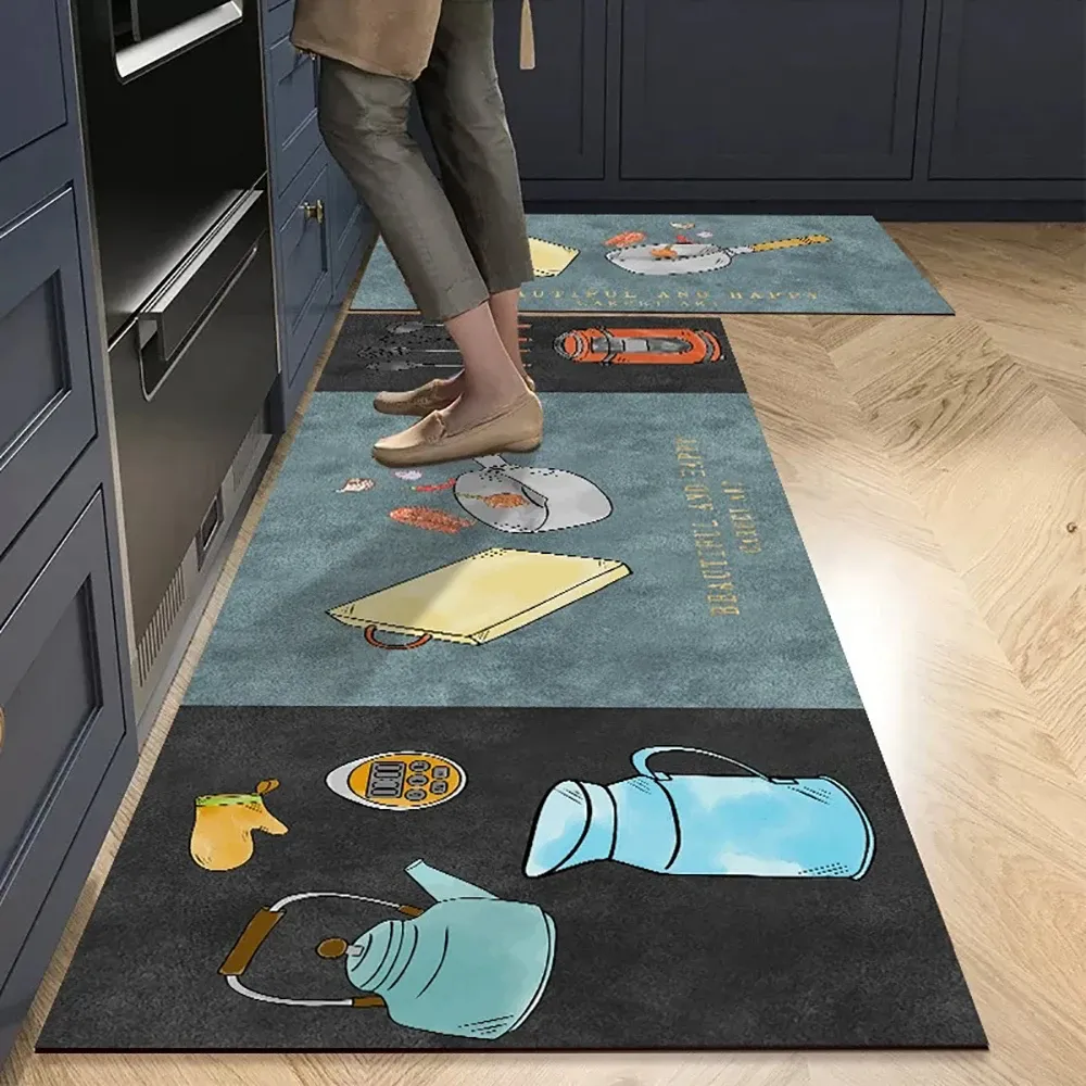 Non-Slip Crystal Velvet Kitchen Mat Long Rugs - Absorbent Doormat for Living Room, Bedroom, and Entryway - Soft, Durable Floor Carpet showcase 12