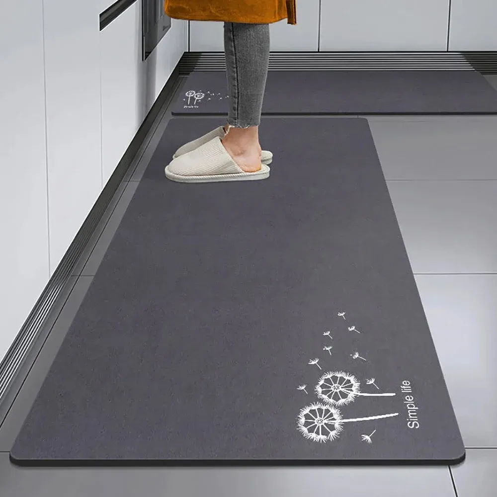 Non-Slip Crystal Velvet Kitchen Mat Long Rugs - Absorbent Doormat for Living Room, Bedroom, and Entryway - Soft, Durable Floor Carpet thumbnail 3
