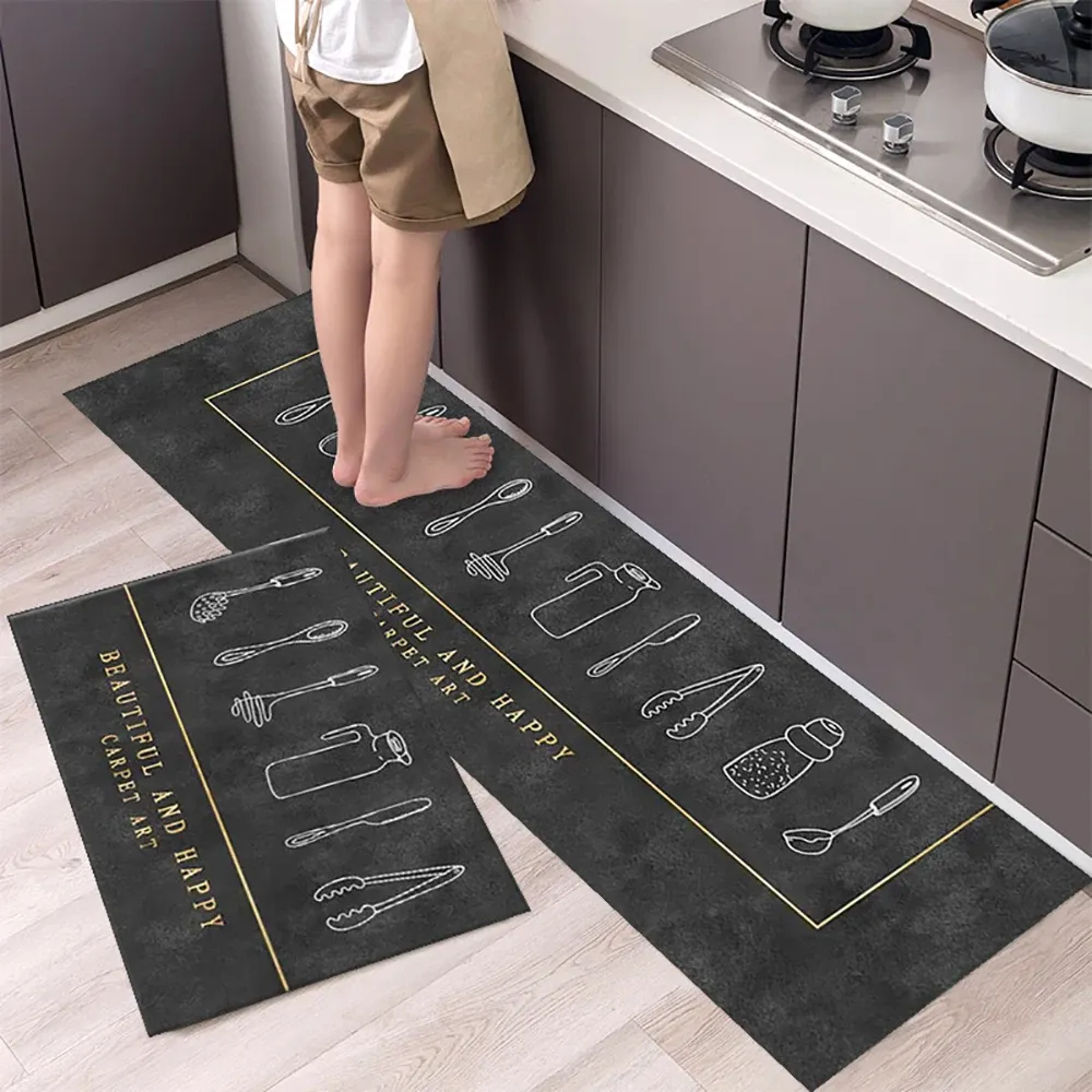 Non-Slip Crystal Velvet Kitchen Mat Long Rugs - Absorbent Doormat for Living Room, Bedroom, and Entryway - Soft, Durable Floor Carpet showcase 7
