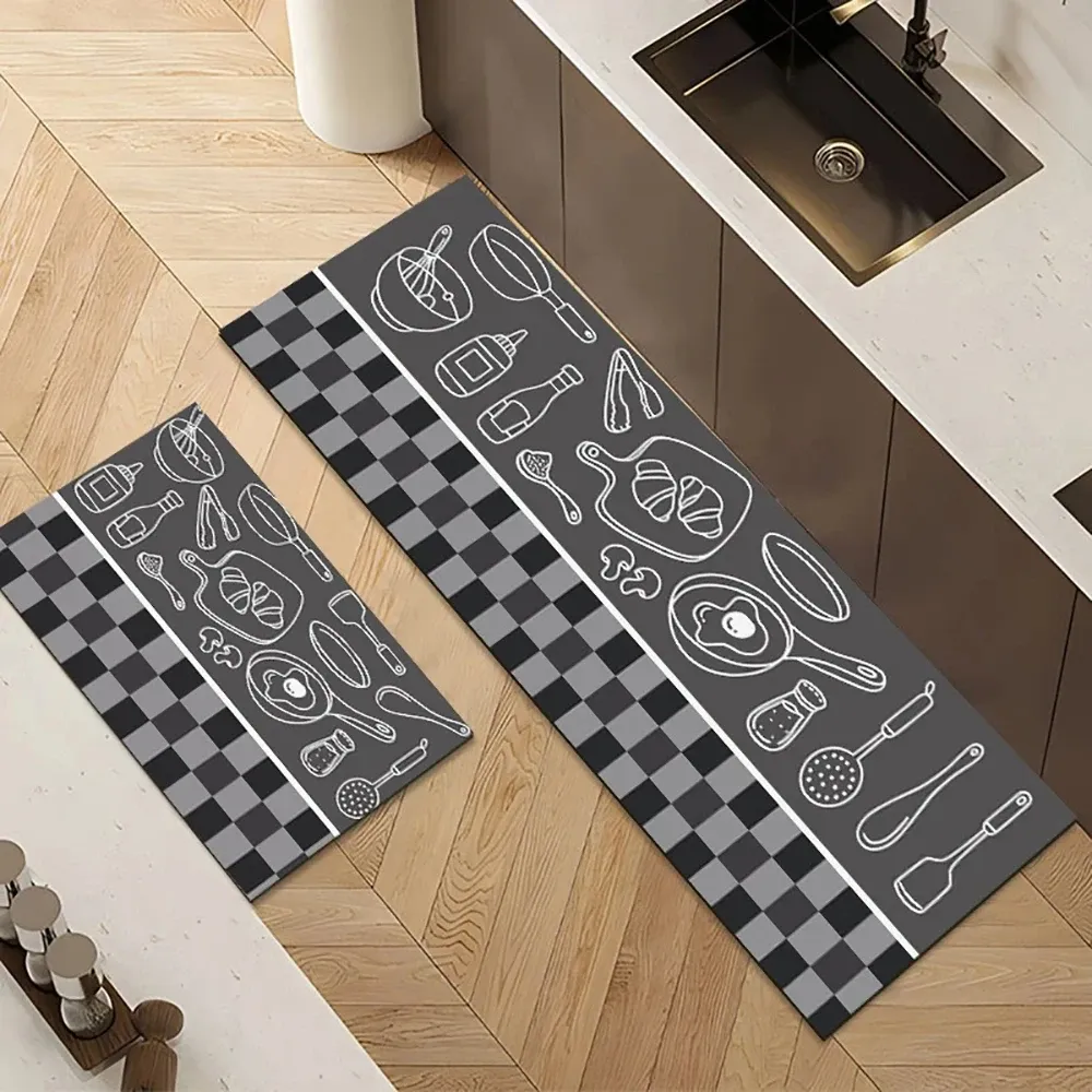 Non-Slip Crystal Velvet Kitchen Mat Long Rugs - Absorbent Doormat for Living Room, Bedroom, and Entryway - Soft, Durable Floor Carpet showcase 3