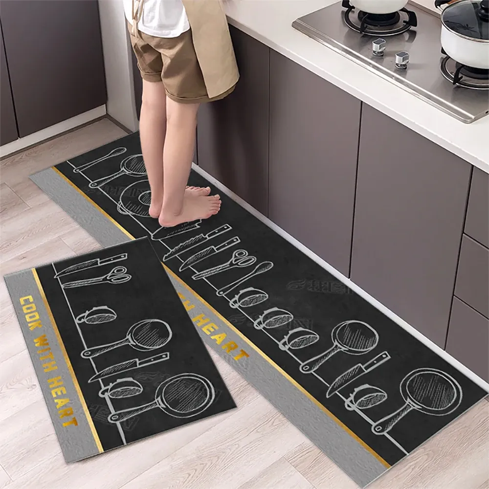Non-Slip Crystal Velvet Kitchen Mat Long Rugs - Absorbent Doormat for Living Room, Bedroom, and Entryway - Soft, Durable Floor Carpet showcase 6