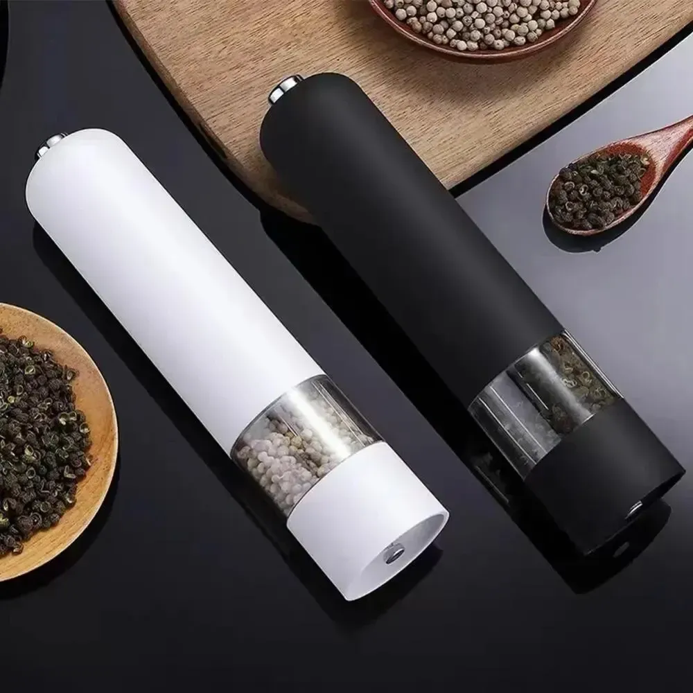 Electric Automatic Pepper Salt Grinder with LED Light - Adjustable Coarseness Spice Mill for Kitchen Cooking, Durable Plastic, Battery Operated thumbnail 2