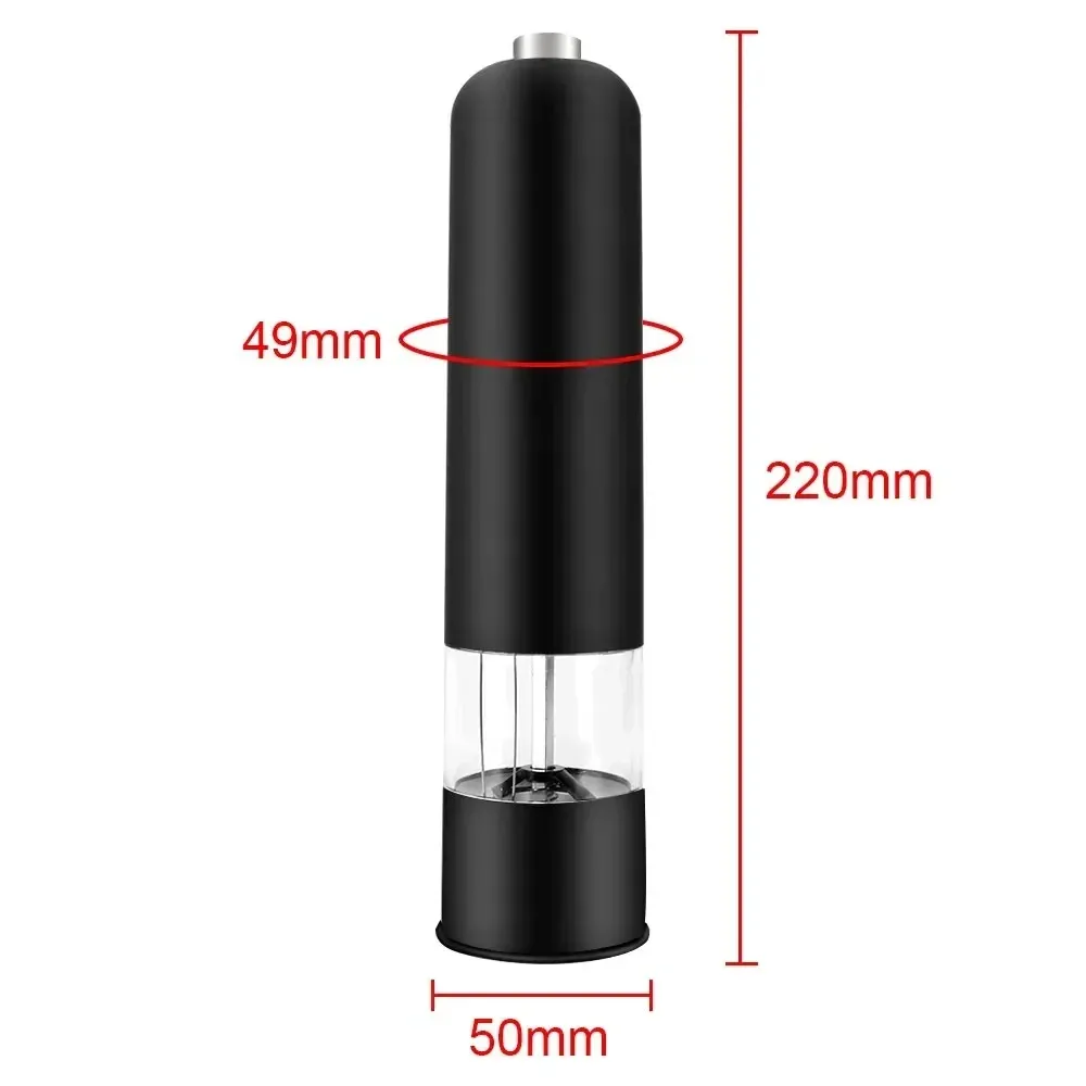 Electric Automatic Pepper Salt Grinder with LED Light - Adjustable Coarseness Spice Mill for Kitchen Cooking, Durable Plastic, Battery Operated thumbnail 6