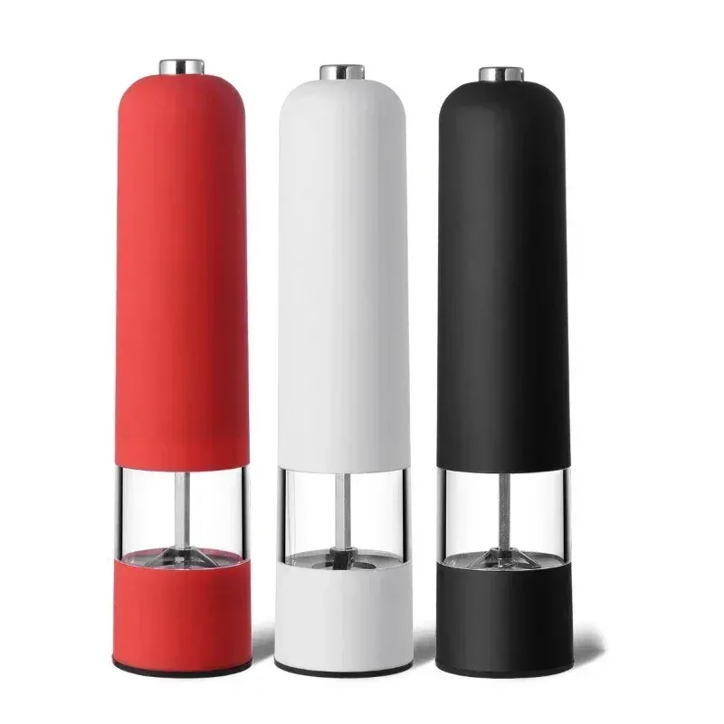 Electric Automatic Salt and Pepper Grinder Set with Adjustable Coarseness and LED Light - Stainless Steel & ABS Kitchen Cooking Tool thumbnail 1