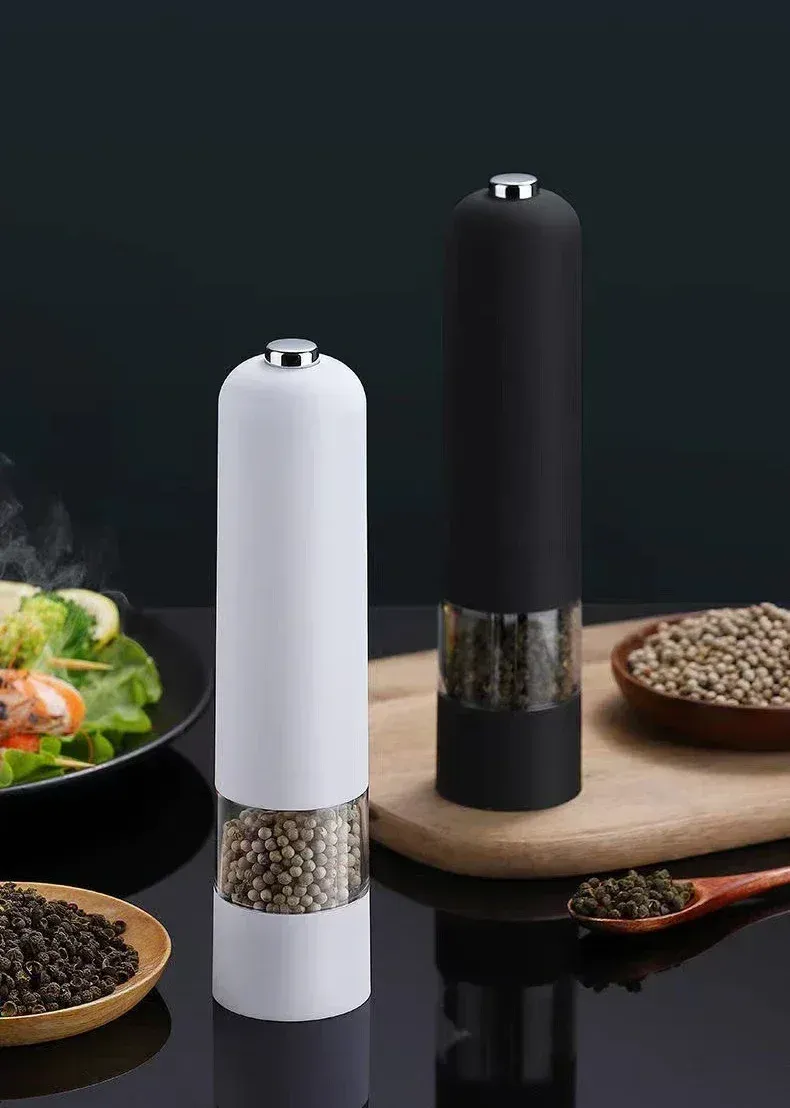 Electric Automatic Salt and Pepper Grinder Set with Adjustable Coarseness and LED Light - Stainless Steel & ABS Kitchen Cooking Tool thumbnail 3