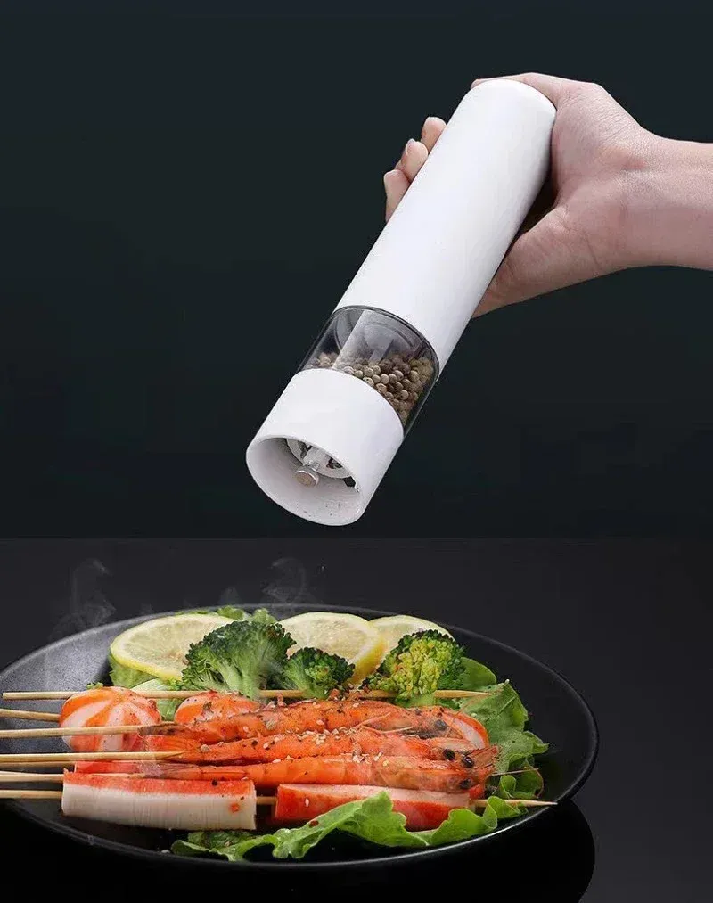 Electric Automatic Salt and Pepper Grinder Set with Adjustable Coarseness and LED Light - Stainless Steel & ABS Kitchen Cooking Tool showcase 3