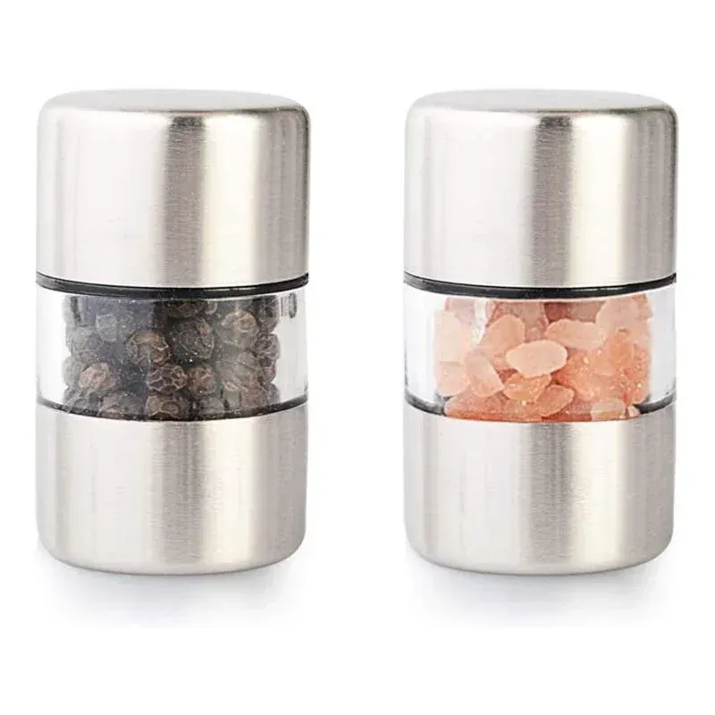 Portable Mini Salt Pepper Grinder Mill - Stainless Steel Manual Spice Grinder with Ceramic Core for Kitchen Use, Grinding Herbs, Pepper, Rose Salt thumbnail 4