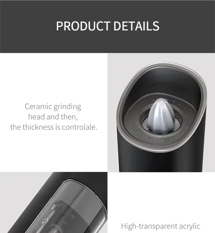 Electric Automatic Salt and Pepper Grinder Set with LED Light - Adjustable Coarseness, Stainless Steel & Plastic, Ceramic Grinder Core for Kitchen Use showcase 11