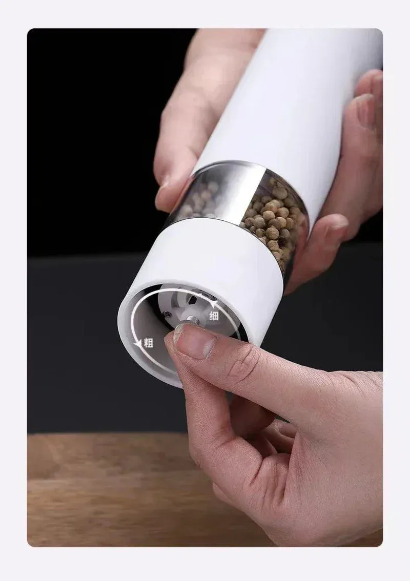 Electric Salt and Pepper Grinder Set with LED Light - Automatic Spice Mill for Kitchen Cooking, Adjustable Coarseness, Rechargeable Battery Operated showcase 6
