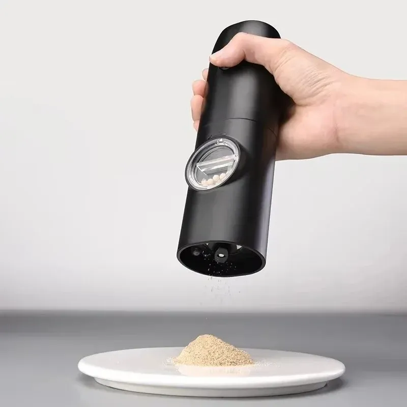 Electric Automatic Salt and Pepper Grinder Set with LED Light - Adjustable Coarseness Spice Mill for Kitchen Use thumbnail 2