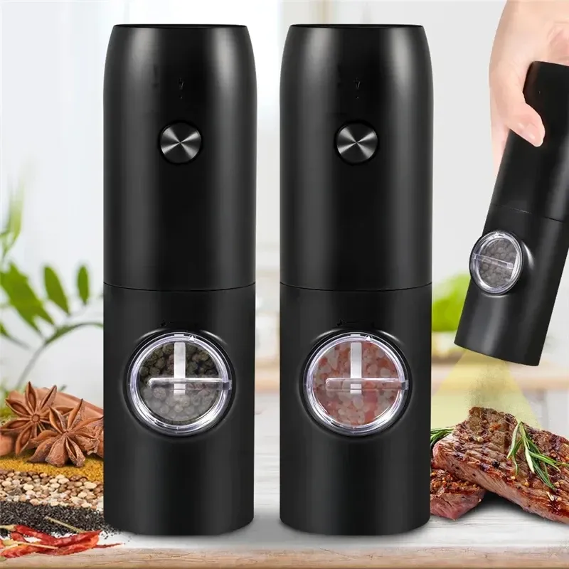 Electric Automatic Salt and Pepper Grinder Set with LED Light - Adjustable Coarseness Spice Mill for Kitchen Use showcase 2