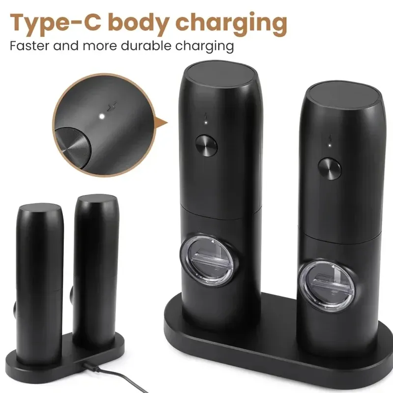 Electric Automatic Salt and Pepper Grinder Set with LED Light - Adjustable Coarseness Spice Mill for Kitchen Use showcase 6