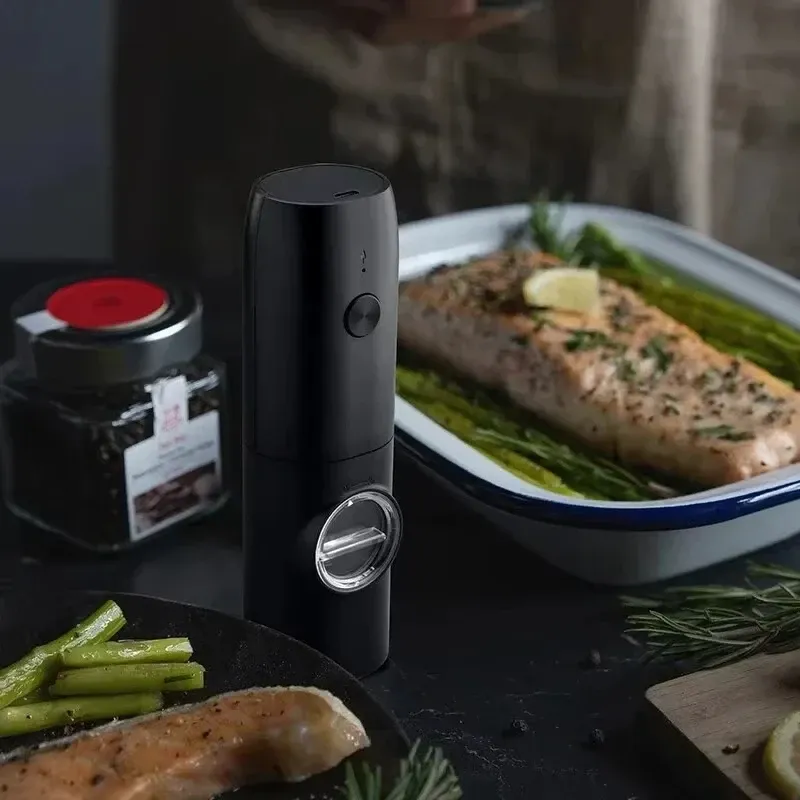 Electric Automatic Salt and Pepper Grinder Set with LED Light - Adjustable Coarseness Spice Mill for Kitchen Use thumbnail 5