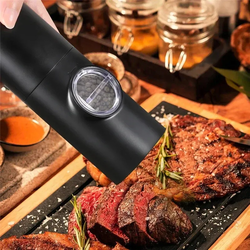 Electric Automatic Salt and Pepper Grinder Set with LED Light - Adjustable Coarseness Spice Mill for Kitchen Use showcase 9