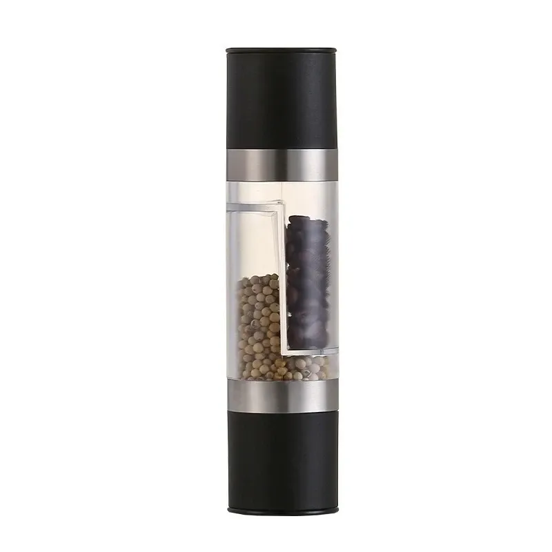 2-in-1 Stainless Steel Salt and Pepper Grinder Mill with Adjustable Ceramic Coarseness - Compact Manual Spice Tool for Kitchen & Outdoor thumbnail 4