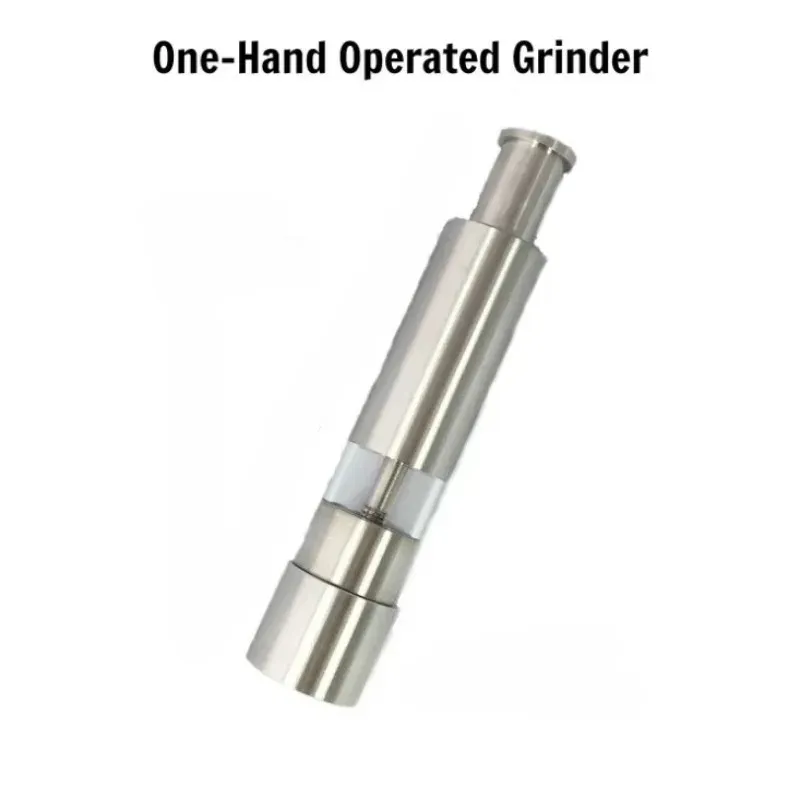 Manual Stainless Steel Spice Grinder - Efficient Thumb Push Salt & Pepper Mill for Kitchen Use, Sustainable Design showcase 6