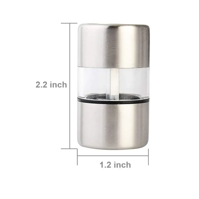 Portable Mini Stainless Steel Salt Pepper Grinder Mill with Ceramic Core - Manual Spice Herb Grinder for Kitchen Use thumbnail 3