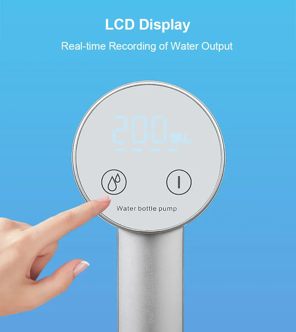 Automatic Electric Water Gallon Pump Dispenser - Rechargeable USB, Foldable Design, LCD Display, 3-Gear Quantitative & Continuous Pumping for 19L Bottles showcase 8