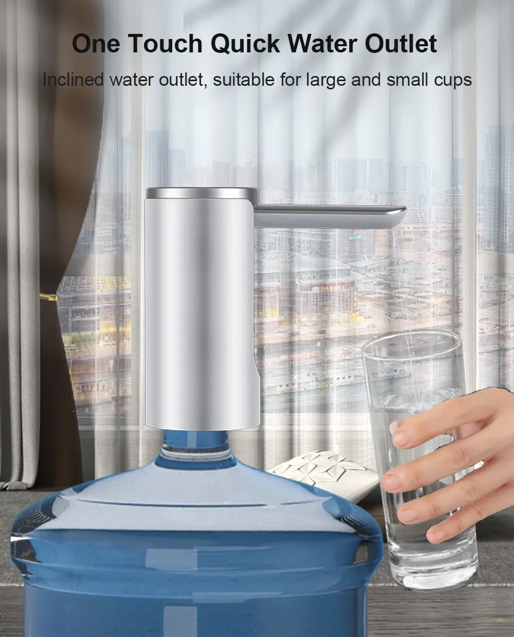 Automatic Electric Water Gallon Pump Dispenser - Rechargeable USB, Foldable Design, LCD Display, 3-Gear Quantitative & Continuous Pumping for 19L Bottles showcase 10