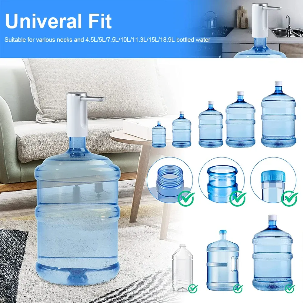 Automatic Electric Water Gallon Pump Dispenser - Rechargeable USB, Foldable Design, LCD Display, 3-Gear Quantitative & Continuous Pumping for 19L Bottles showcase 14