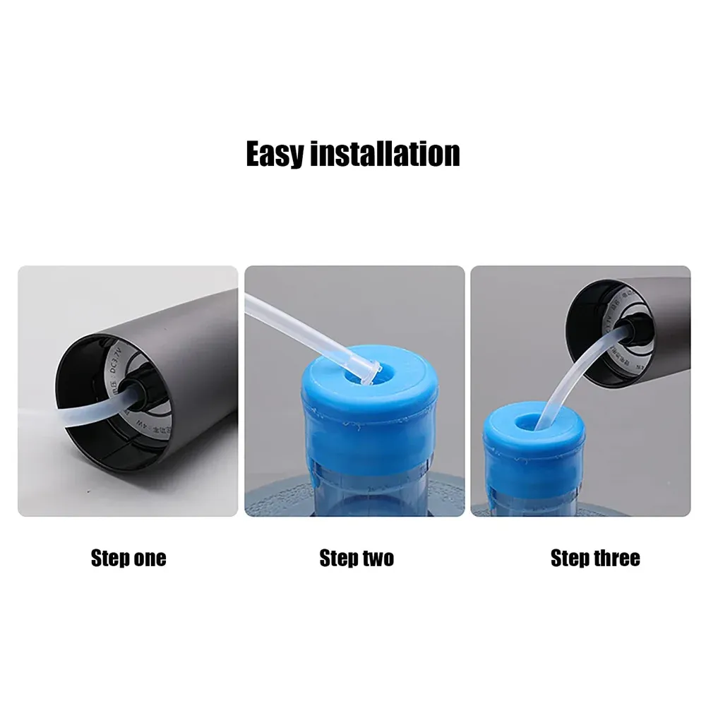 Portable 5 Gallon Water Dispenser Pump - USB Rechargeable, Universal Fit for 2.5-5 Gal Bottles, Food-Grade BPA-Free Plastic, Low Noise, Ideal for Home, Office, Camping thumbnail 6