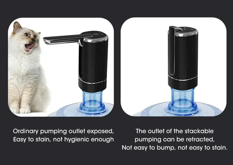 Portable Electric Water Dispenser Pump - USB Rechargeable, Foldable Design, Food-Grade Material, 1200mAh Battery for Home & Travel showcase 4