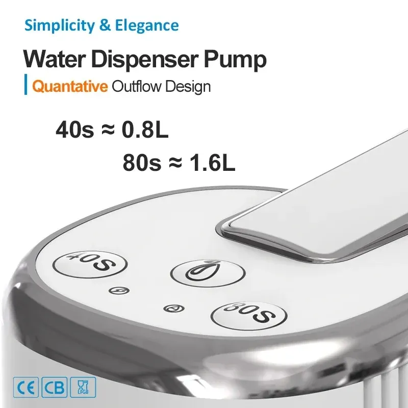 Portable Electric Water Dispenser Pump - USB Rechargeable, Foldable Design, Food-Grade Material, 1200mAh Battery for Home & Travel thumbnail 3
