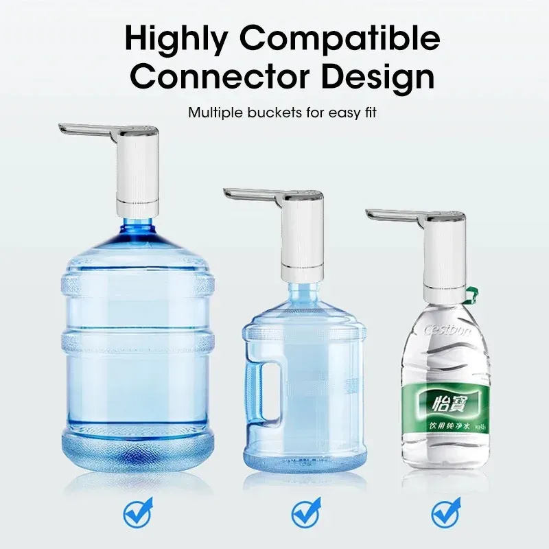 Portable Electric Water Dispenser Pump - USB Rechargeable, Foldable Design, Food-Grade Material, 1200mAh Battery for Home & Travel thumbnail 6