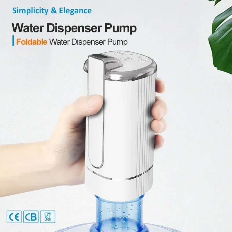 Portable Electric Water Dispenser Pump - USB Rechargeable, Foldable Design, Food-Grade Material, 1200mAh Battery for Home & Travel thumbnail 2