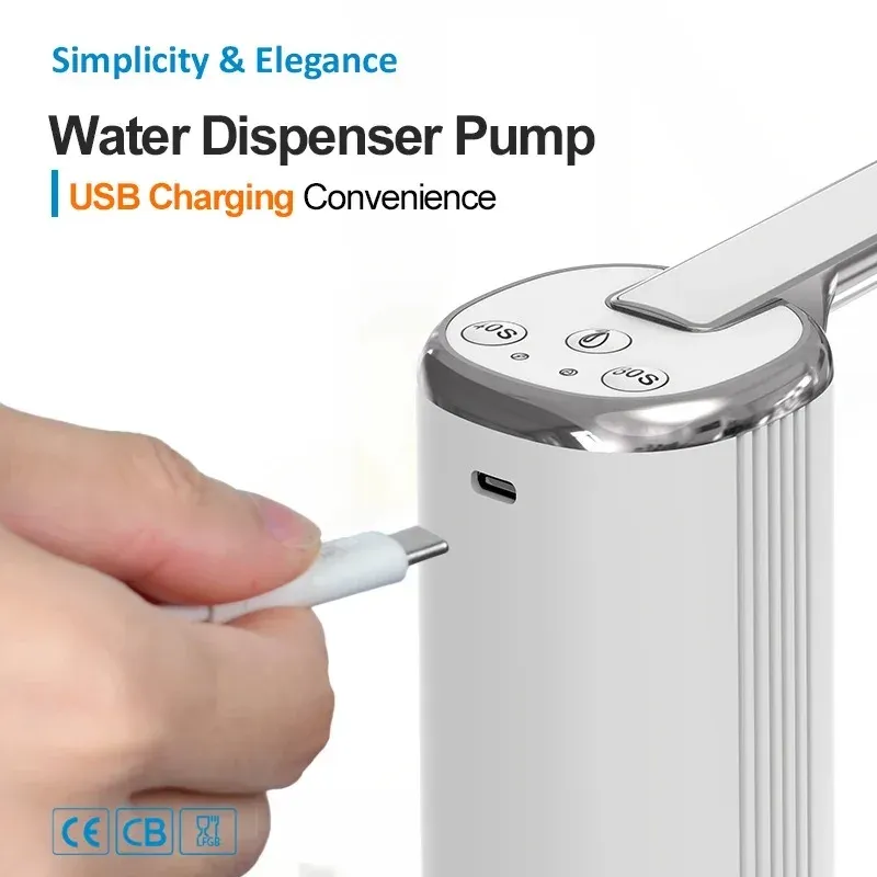 Portable Electric Water Dispenser Pump - USB Rechargeable, Foldable Design, Food-Grade Material, 1200mAh Battery for Home & Travel thumbnail 4