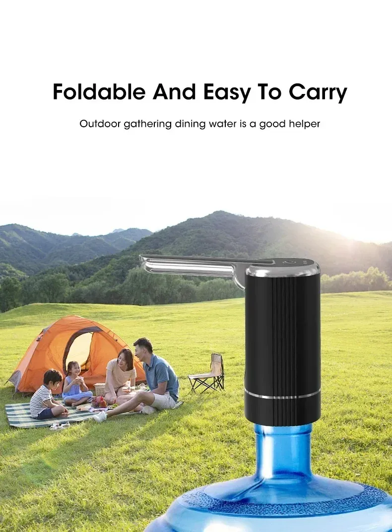Portable Electric Water Dispenser Pump - USB Rechargeable, Foldable Design, Food-Grade Material, 1200mAh Battery for Home & Travel showcase 7