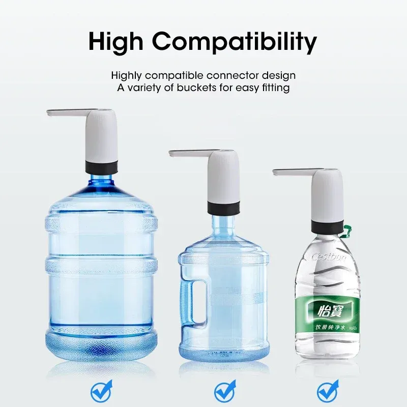 USB Rechargeable Automatic Water Bottle Pump Dispenser - One Button Switch Portable Electric Water Dispenser for Sports Bottles & Water Coolers thumbnail 1