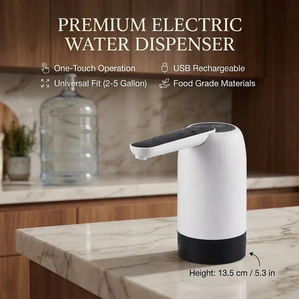 USB Rechargeable Automatic Water Bottle Pump Dispenser - One Button Switch Portable Electric Water Dispenser for Sports Bottles & Water Coolers thumbnail 5