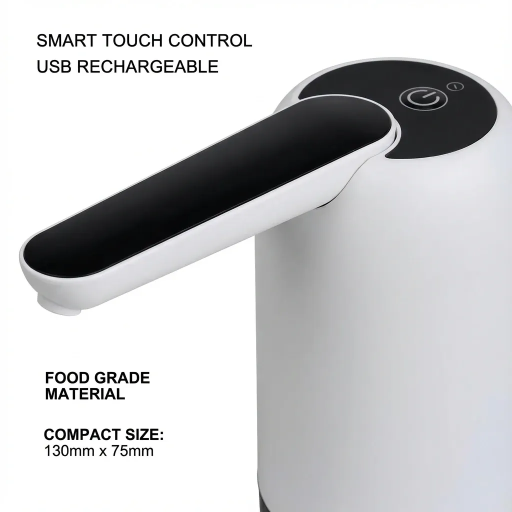 USB Rechargeable Automatic Water Bottle Pump Dispenser - One Button Switch Portable Electric Water Dispenser for Sports Bottles & Water Coolers thumbnail 6