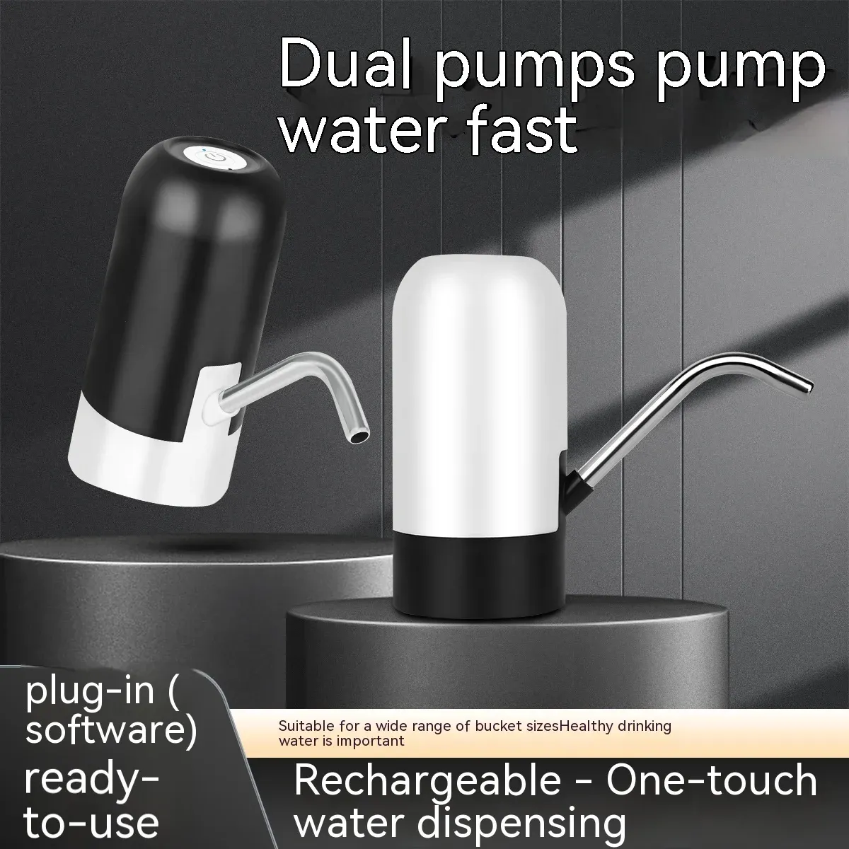 5 Gallon Automatic Water Bottle Dispenser Pump, USB Rechargeable Electric Drinking Water Pump for Home, Office, Outdoor Camping thumbnail 3