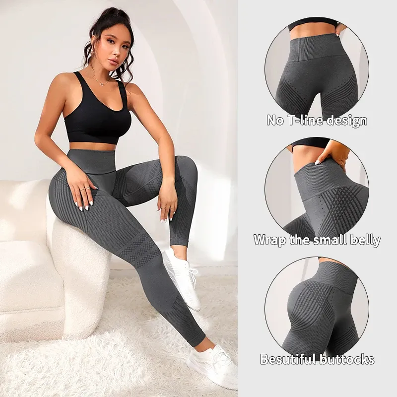 Women's High Waisted Yoga Pants with Sexy Butt Lifting Design, Elastic Fitness Running Trousers, Lightweight Breathable Broadcloth Spandex showcase 2
