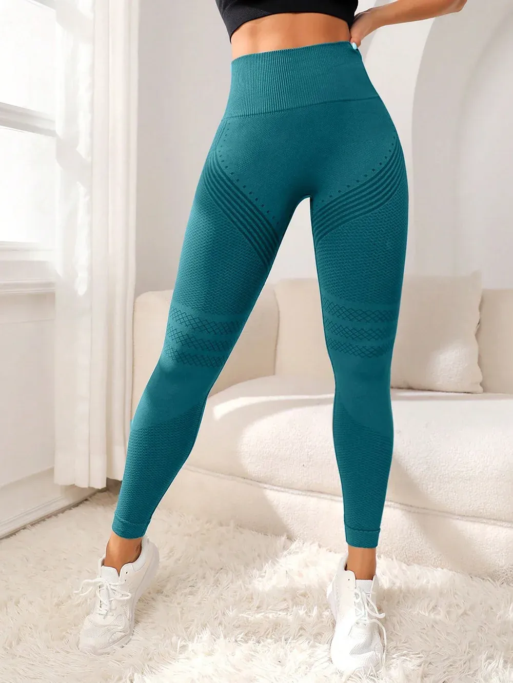 Women's High Waisted Yoga Pants with Sexy Butt Lifting Design, Elastic Fitness Running Trousers, Lightweight Breathable Broadcloth Spandex showcase 9